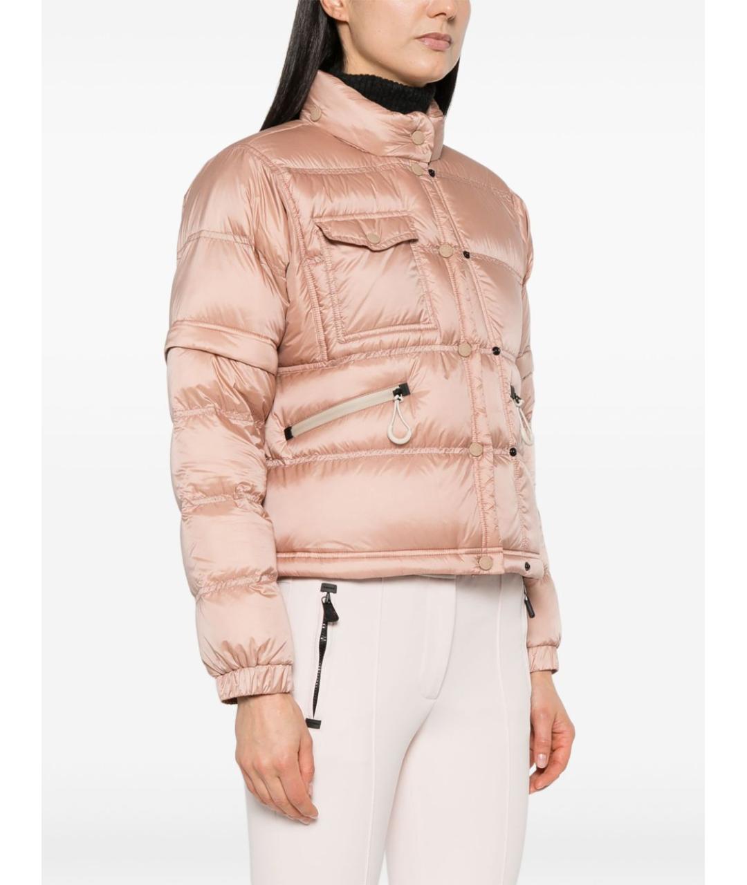 MONCLER GRENOBLE Розовый полиэстеровый пуховик, фото 3