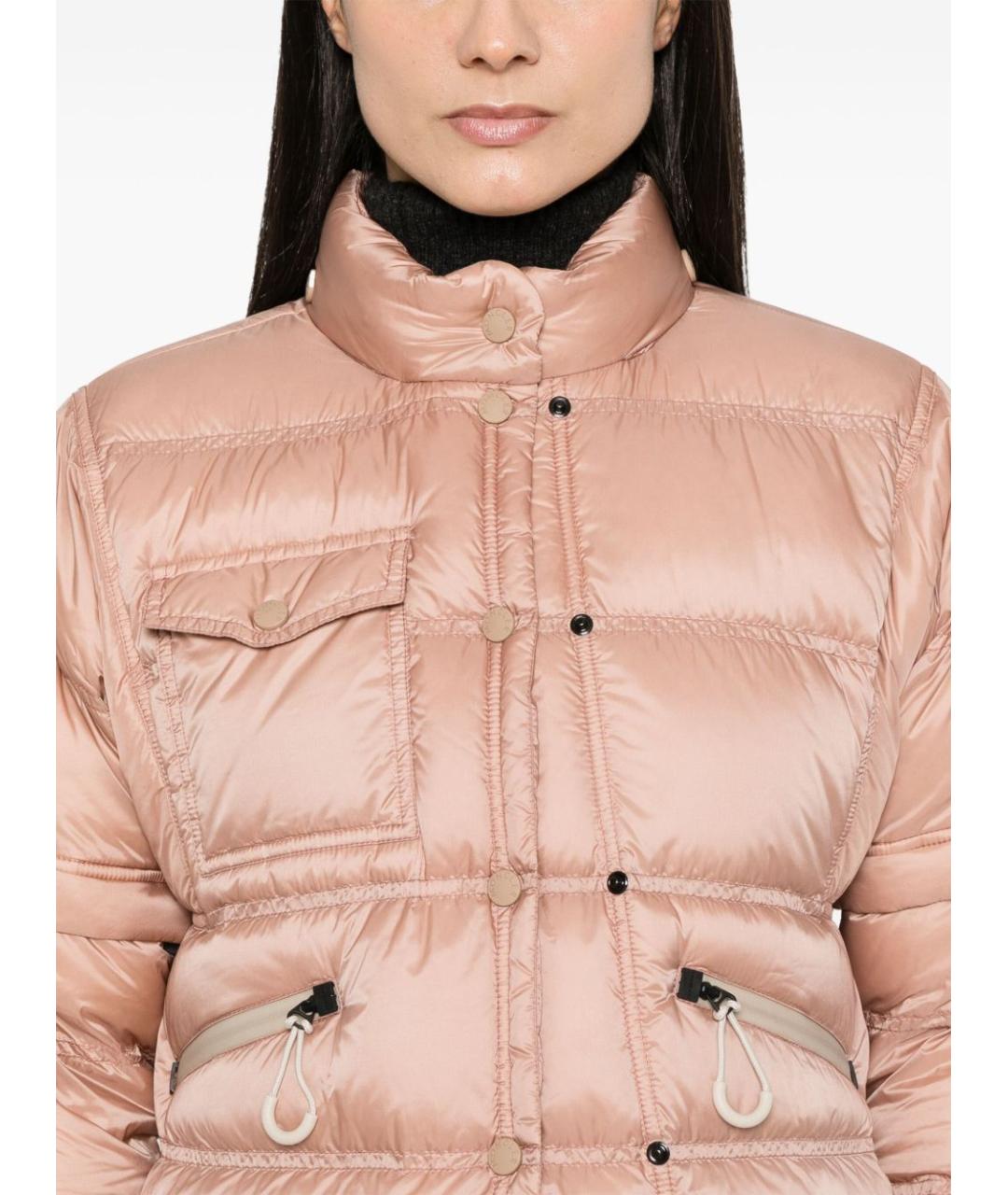 MONCLER GRENOBLE Розовый полиэстеровый пуховик, фото 5