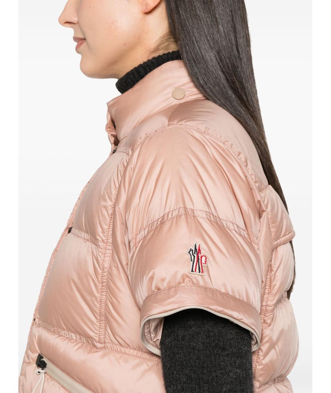 MONCLER GRENOBLE Розовый полиэстеровый пуховик, фото 6