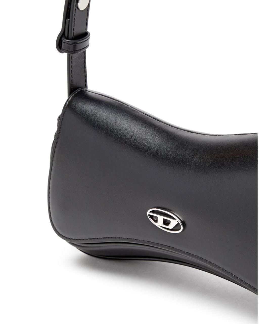 DIESEL Черная кожаная сумка через плечо, фото 5