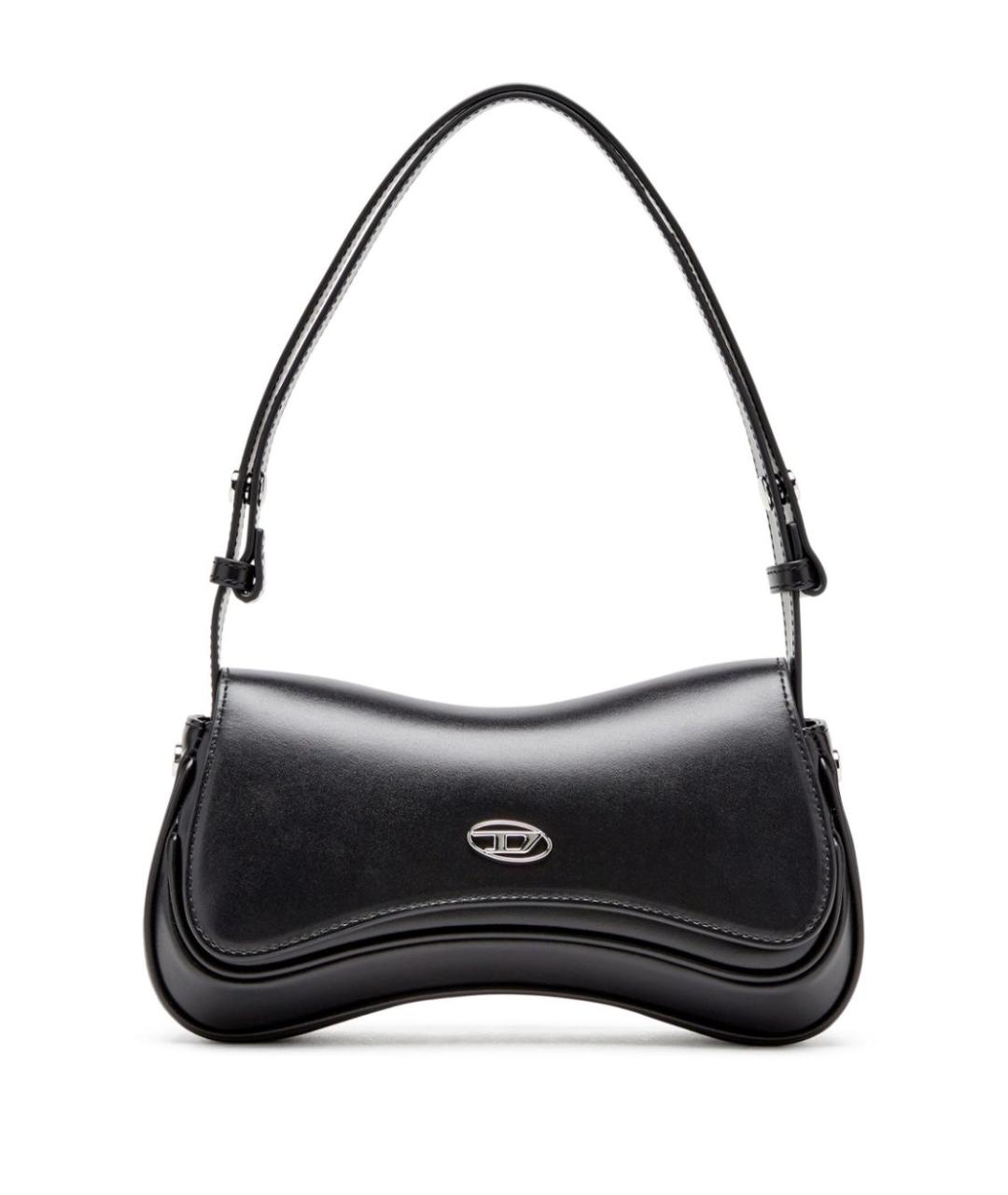 DIESEL Черная кожаная сумка через плечо, фото 6