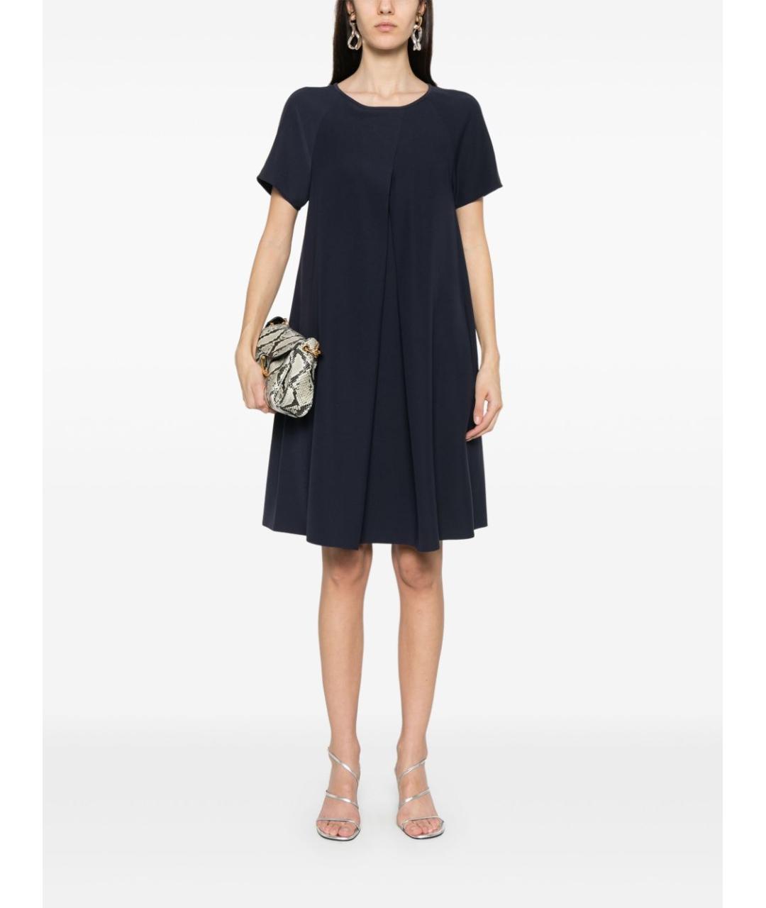 EMPORIO ARMANI Темно-синее полиэстеровое повседневное платье, фото 3