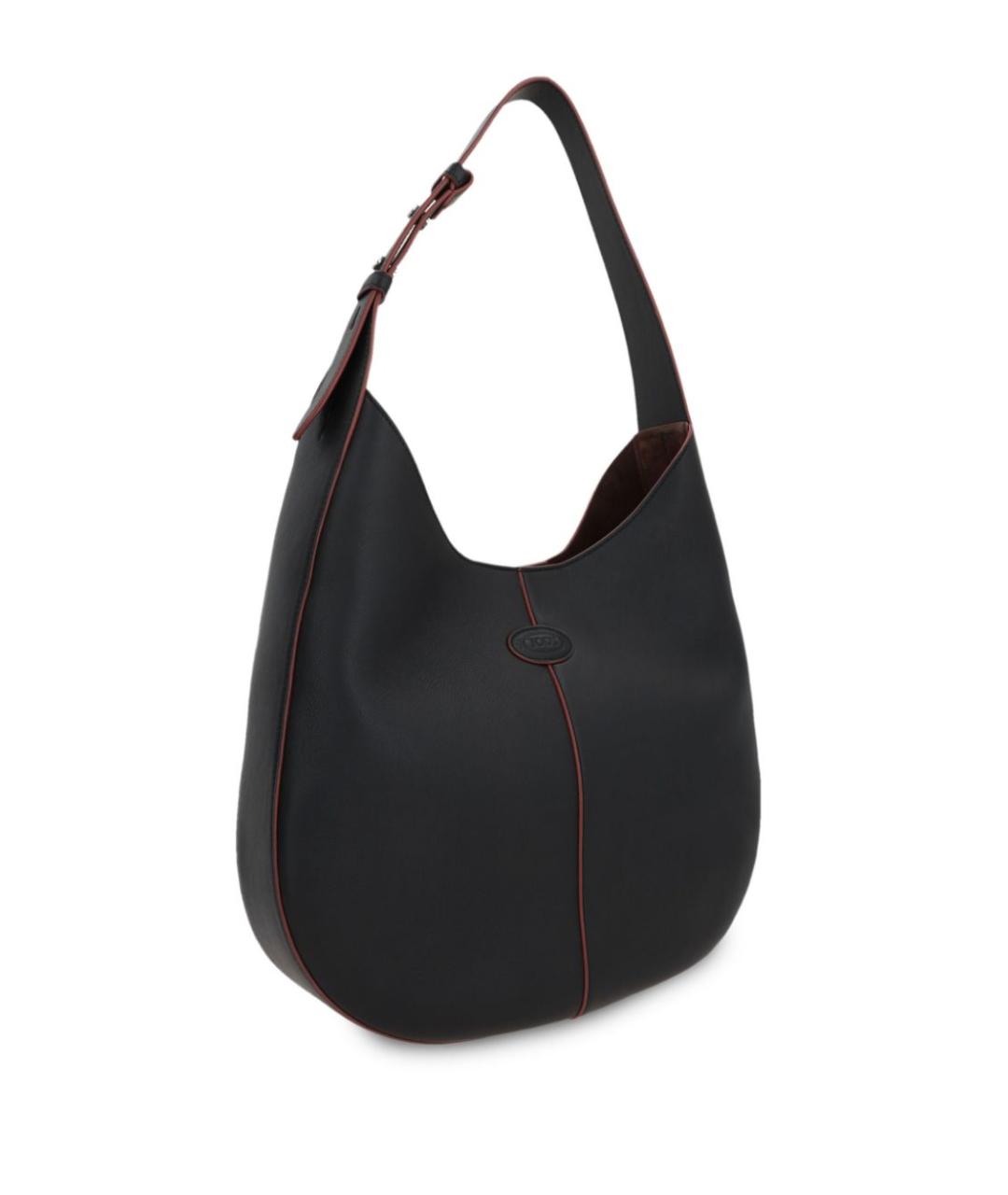 TOD'S Черная кожаная сумка тоут, фото 3