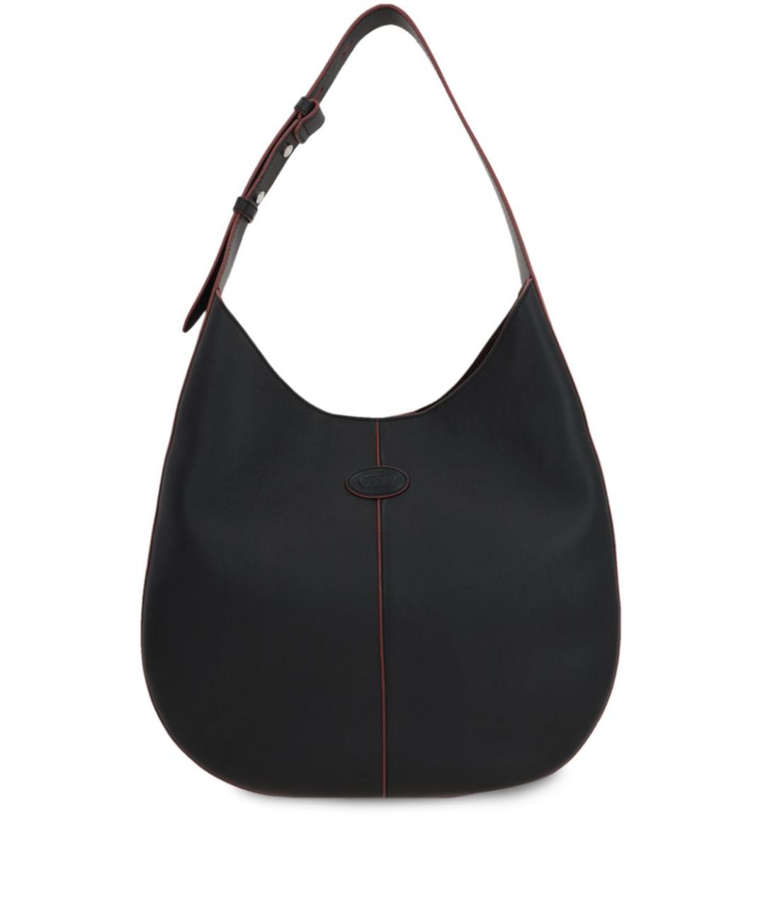 TOD'S Черная кожаная сумка тоут, фото 1