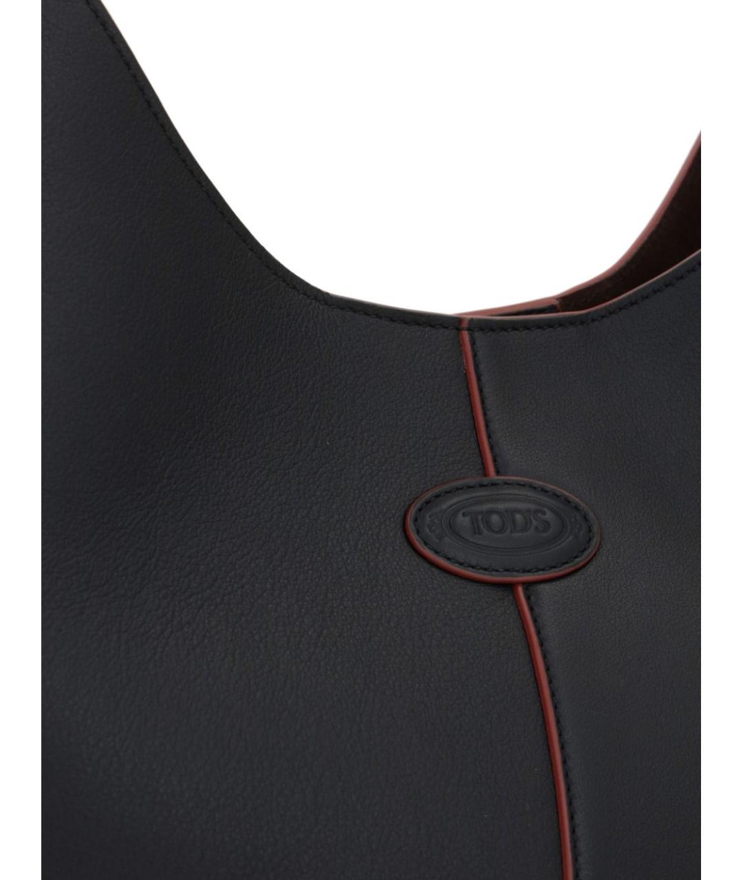 TOD'S Черная кожаная сумка тоут, фото 2