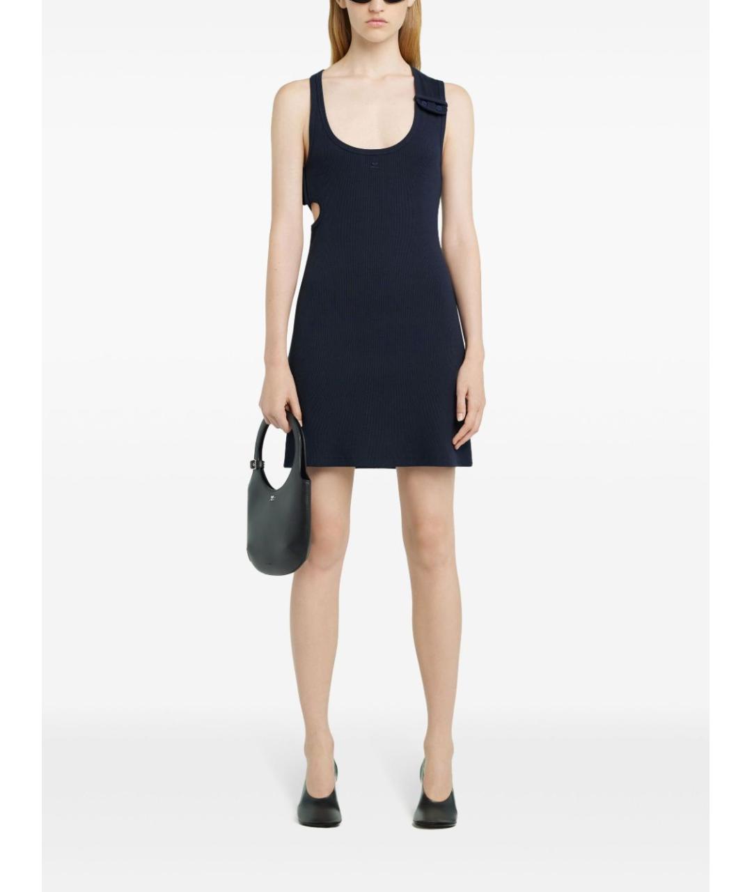 COURREGES Темно-синее хлопковое повседневное платье, фото 5
