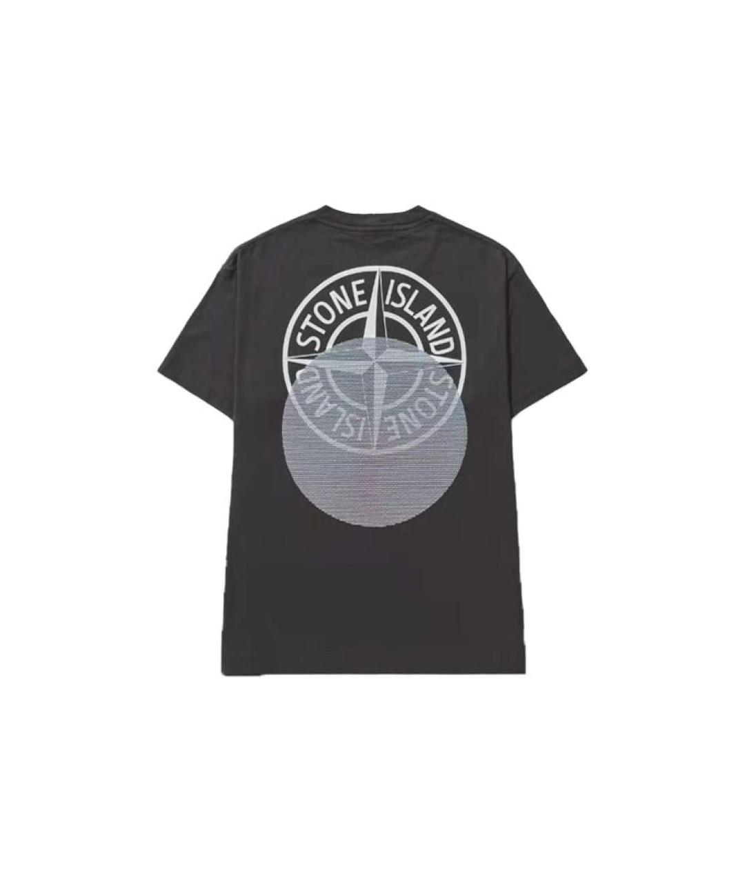STONE ISLAND Серая хлопковая футболка, фото 2