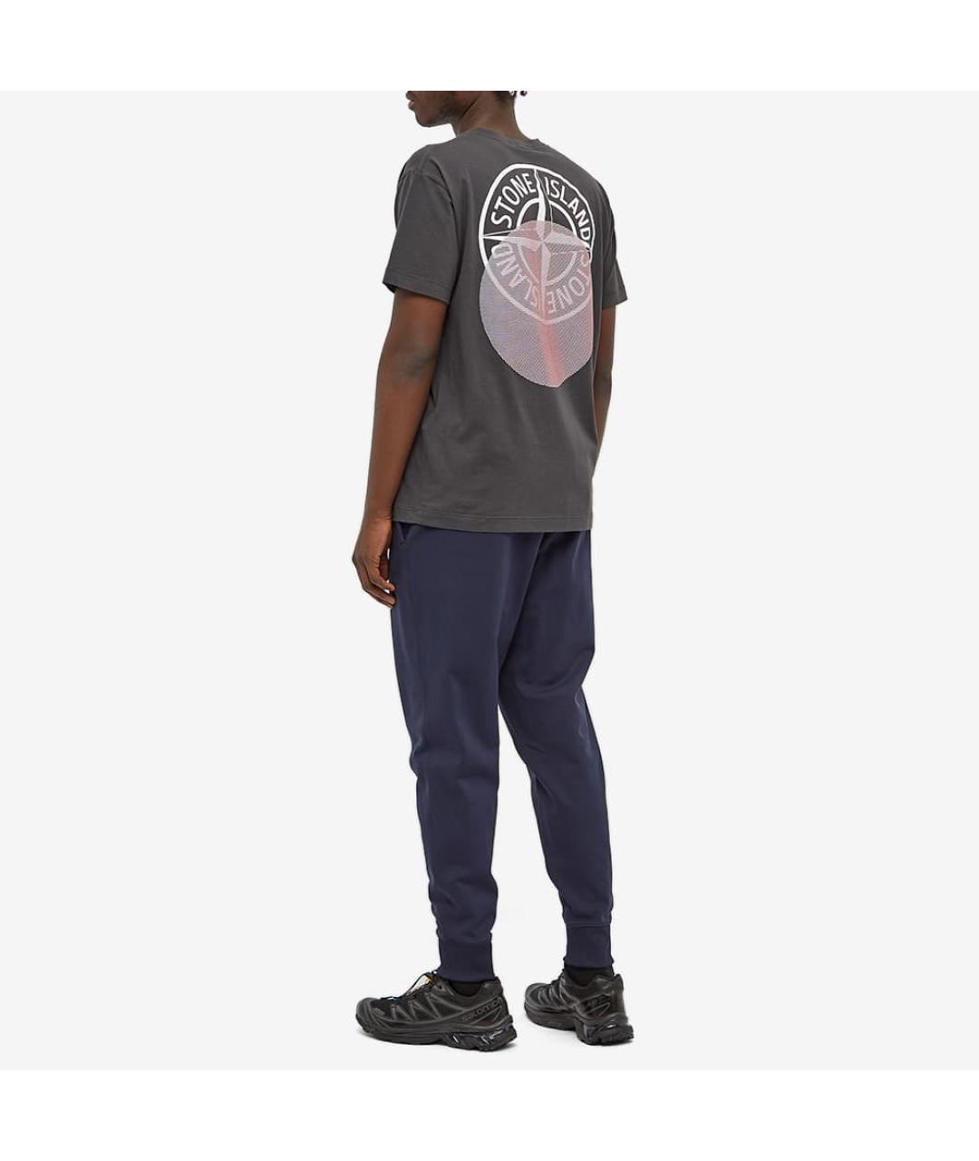 STONE ISLAND Серая хлопковая футболка, фото 3