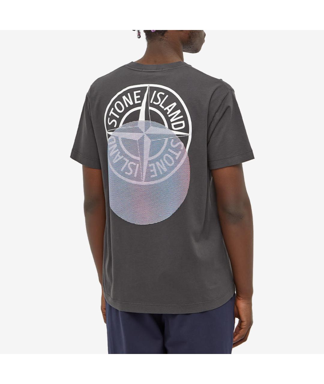 STONE ISLAND Серая хлопковая футболка, фото 5
