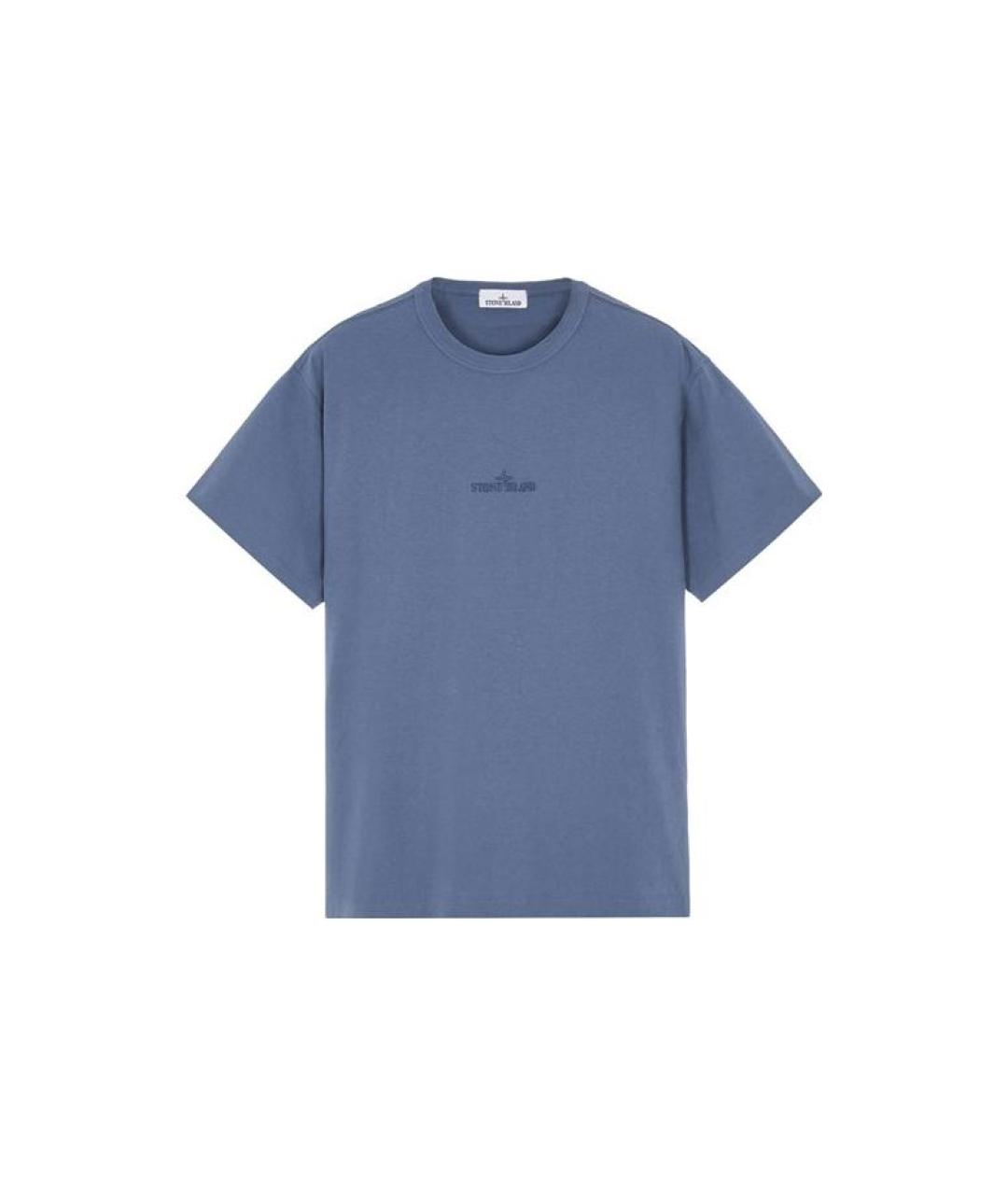 STONE ISLAND Синяя хлопковая футболка, фото 1
