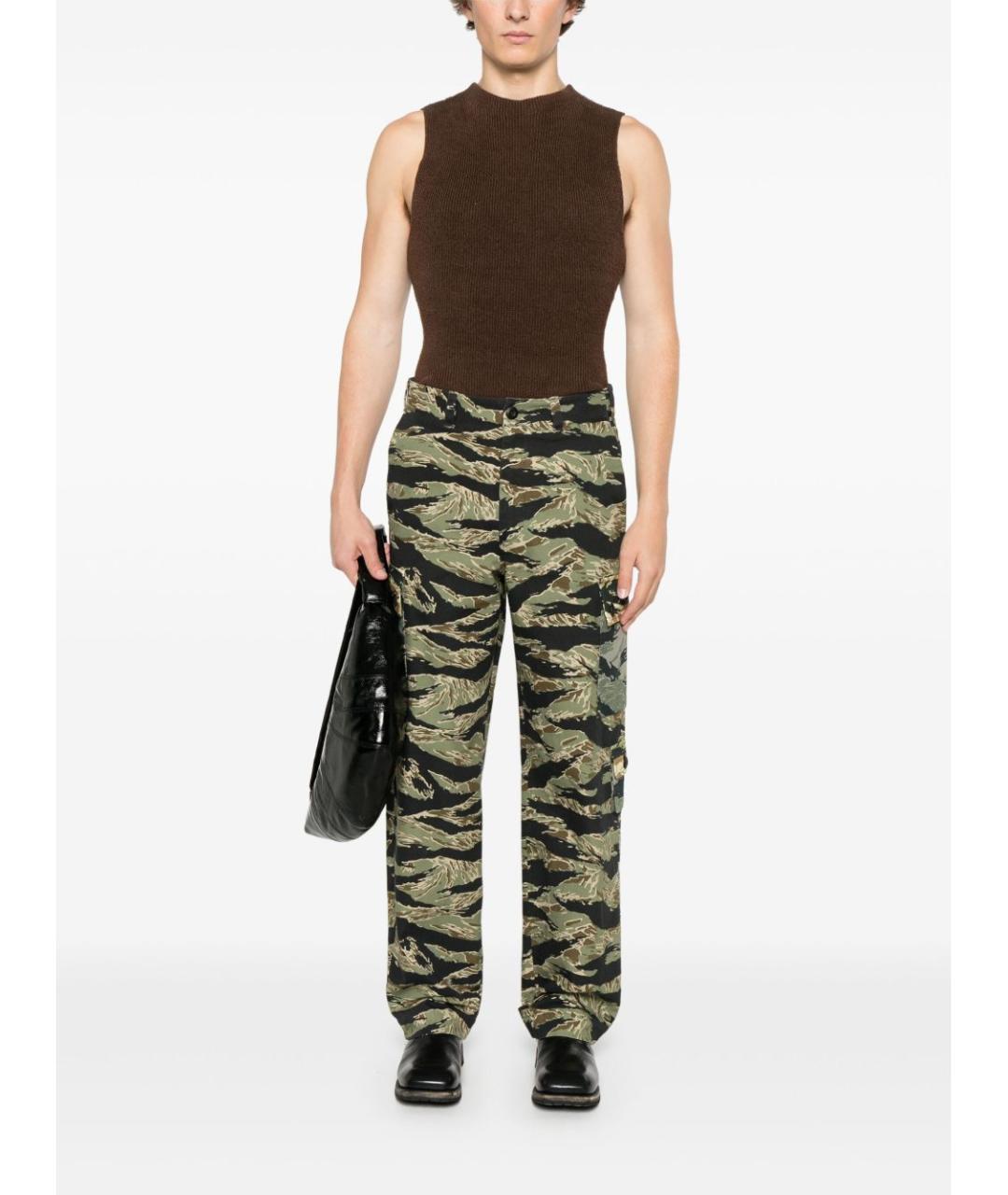 GIVENCHY Зеленые хлопковые повседневные брюки, фото 3
