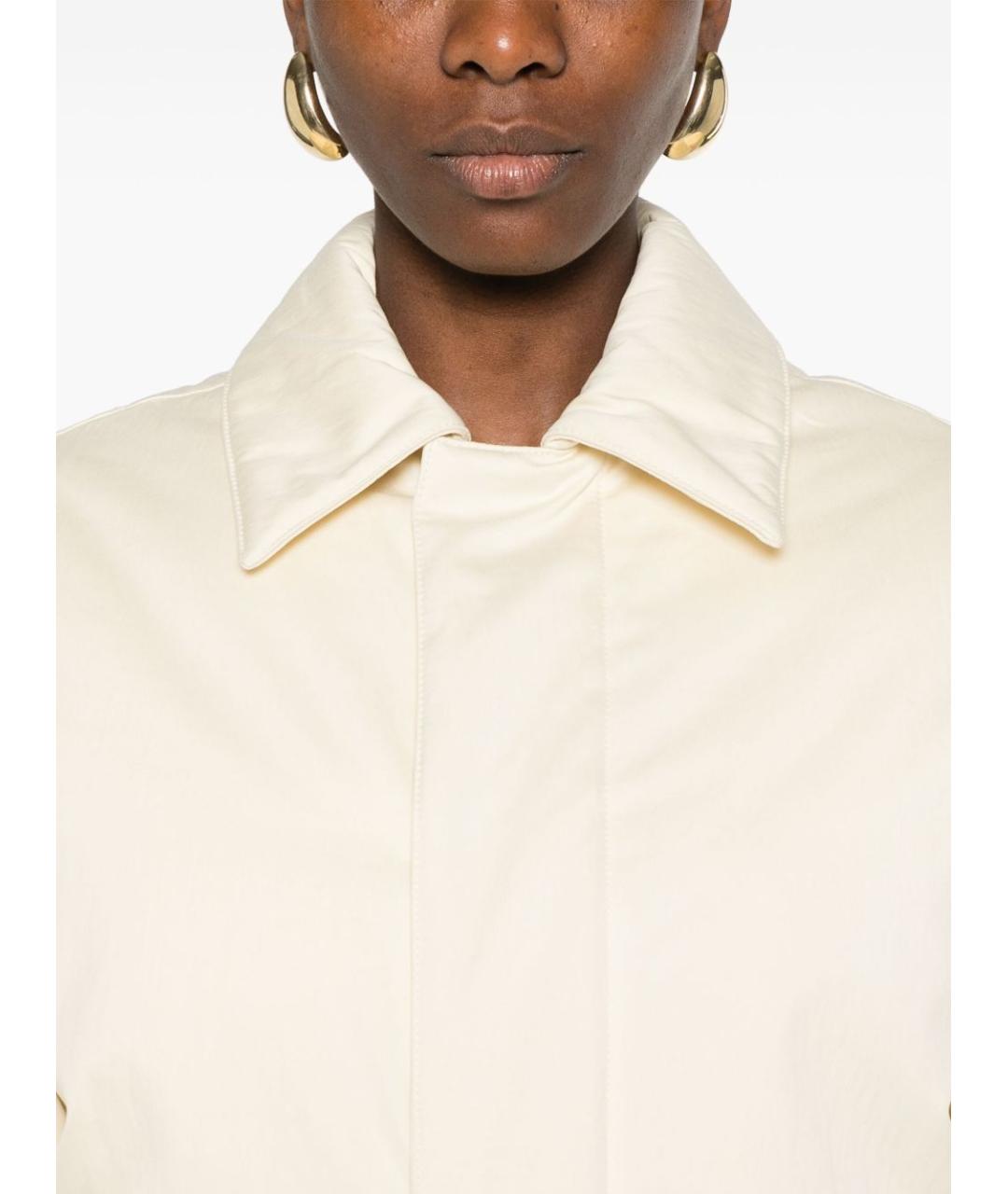 BOTTEGA VENETA Бежевое хлопковое пальто, фото 4