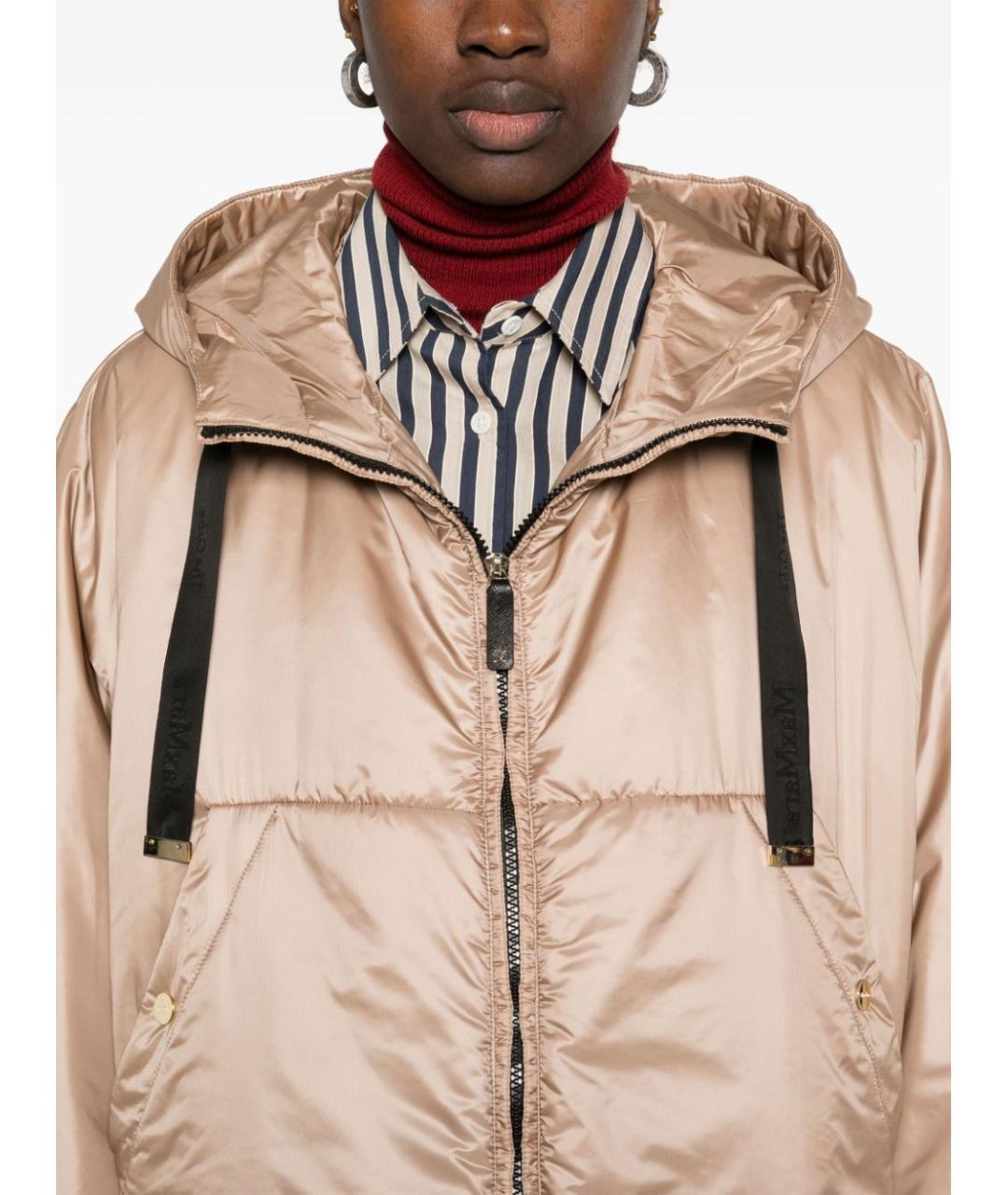 MAX MARA Бежевая полиэстеровая куртка, фото 4