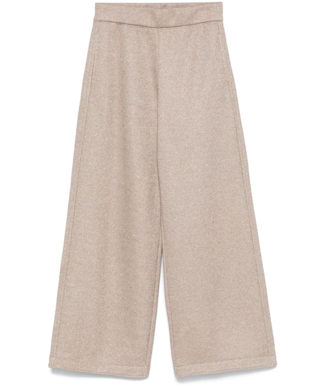 MAX MARA Бежевые хлопковые прямые брюки, фото 1
