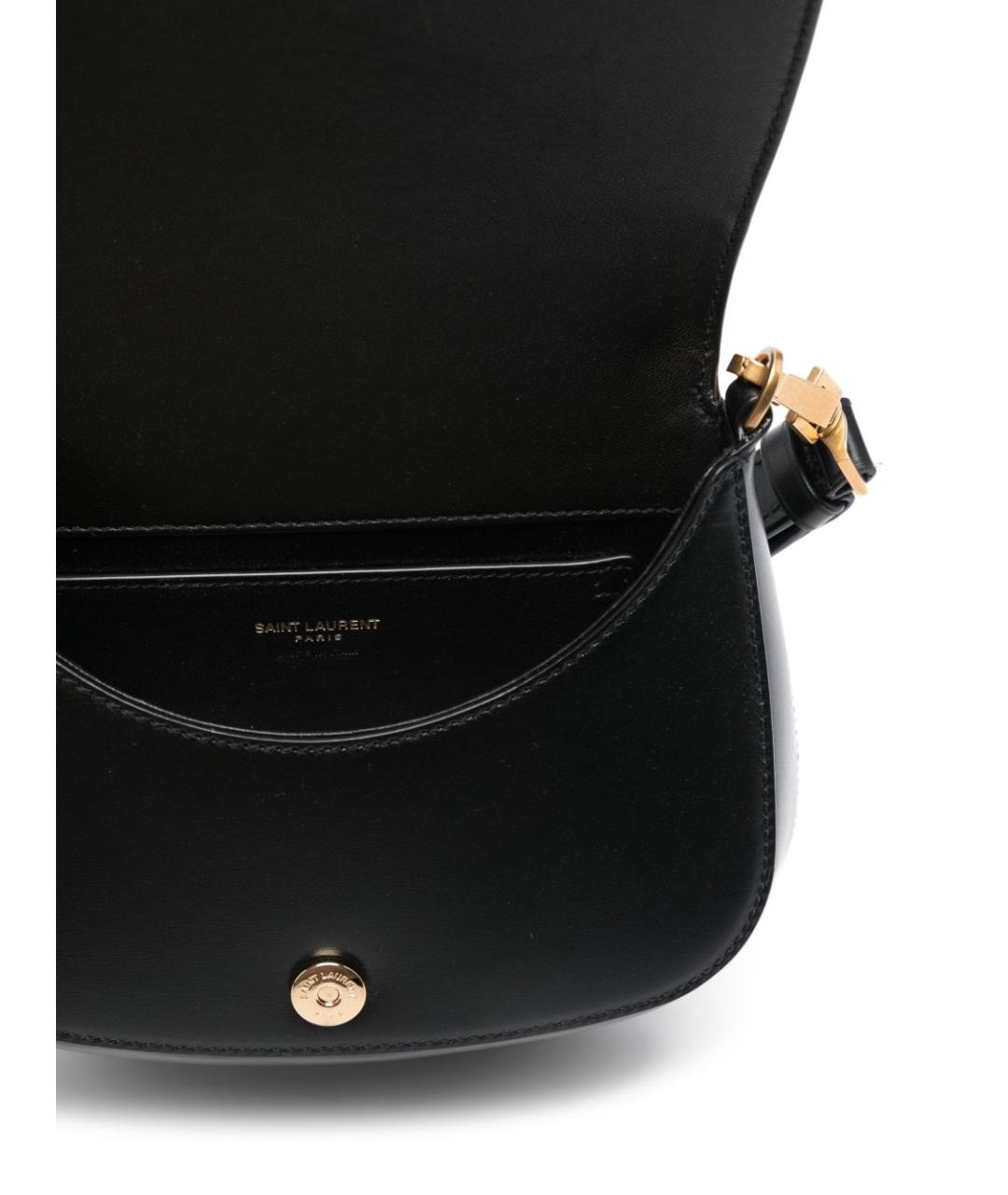 SAINT LAURENT Черная кожаная сумка через плечо, фото 5