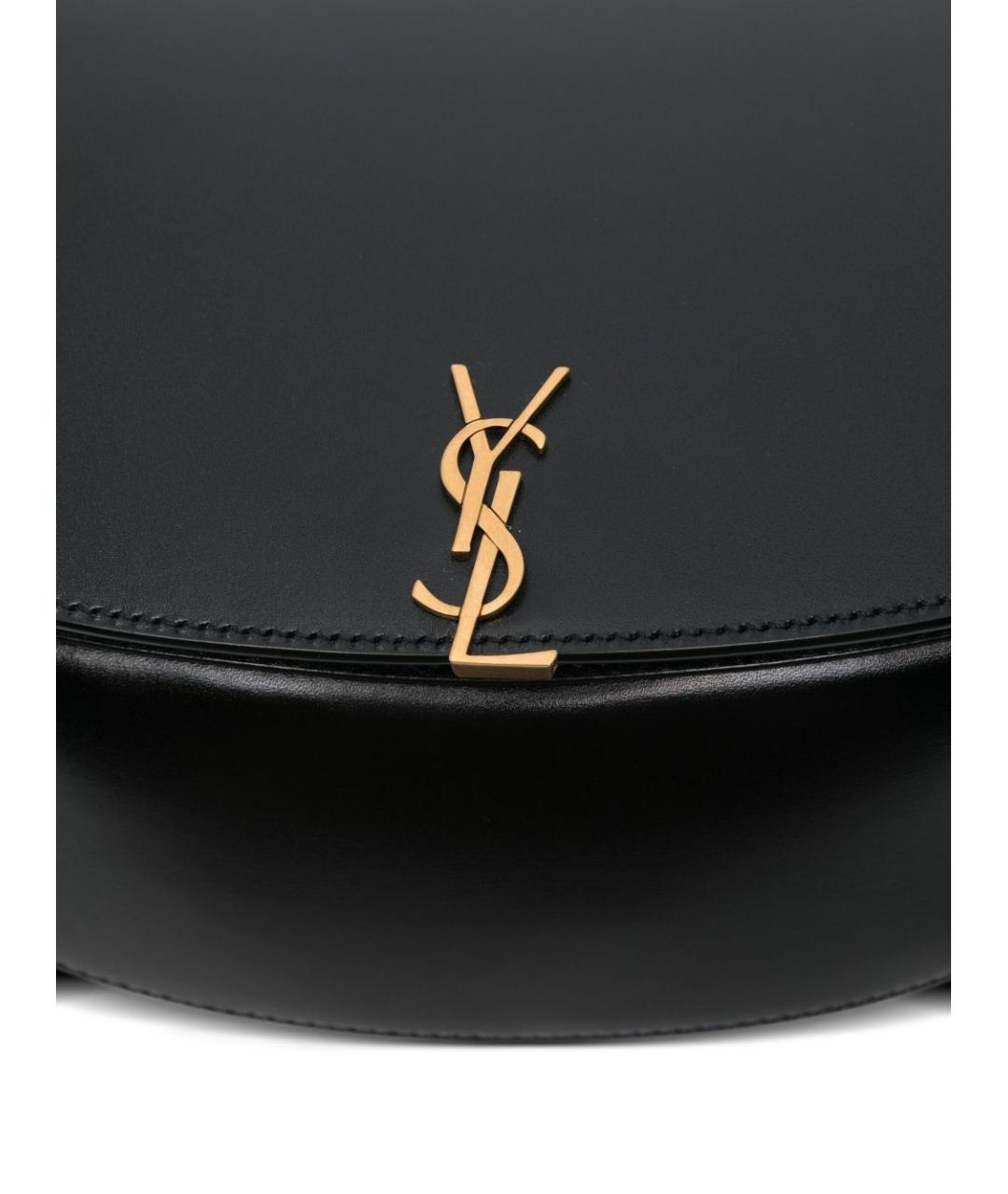 SAINT LAURENT Черная кожаная сумка через плечо, фото 3