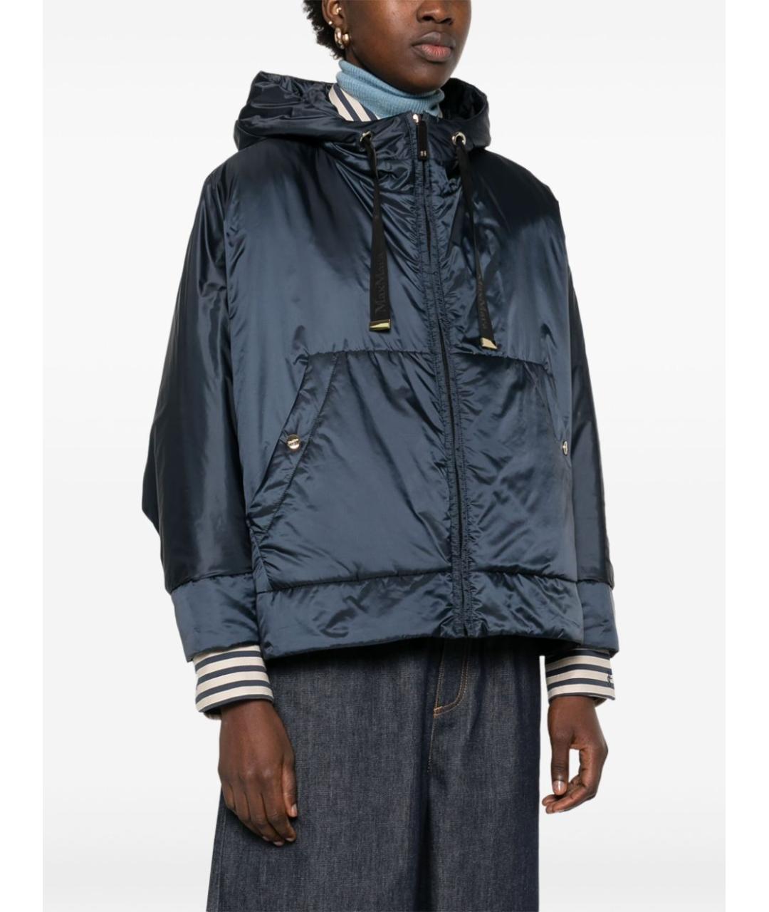 MAX MARA Синяя полиэстеровая куртка, фото 2