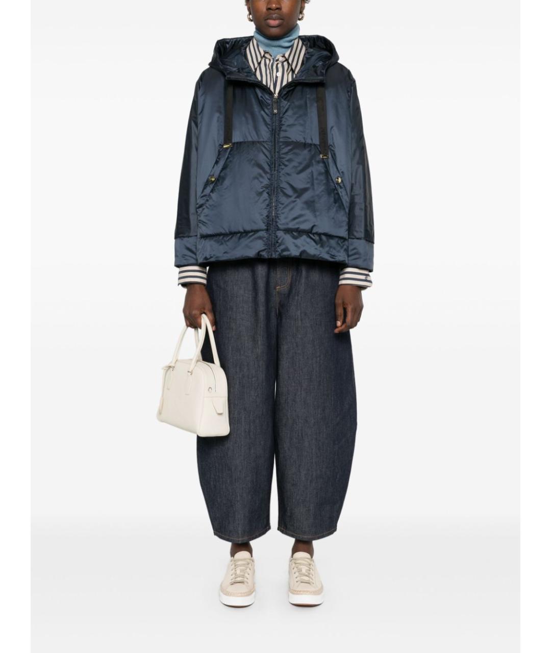 MAX MARA Синяя полиэстеровая куртка, фото 4