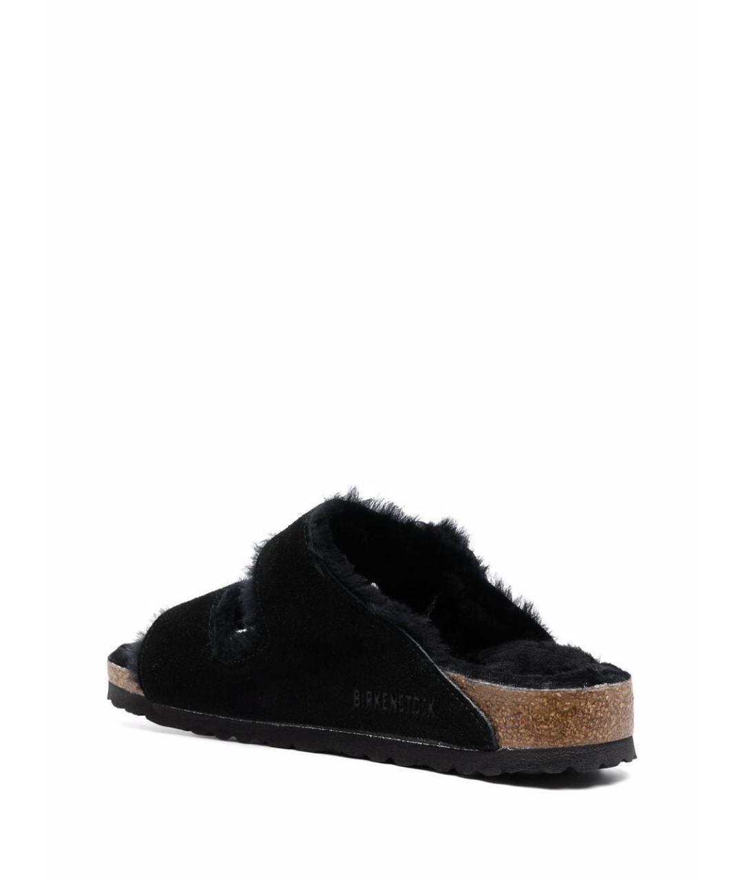 BIRKENSTOCK Черные замшевые шлепанцы, фото 4
