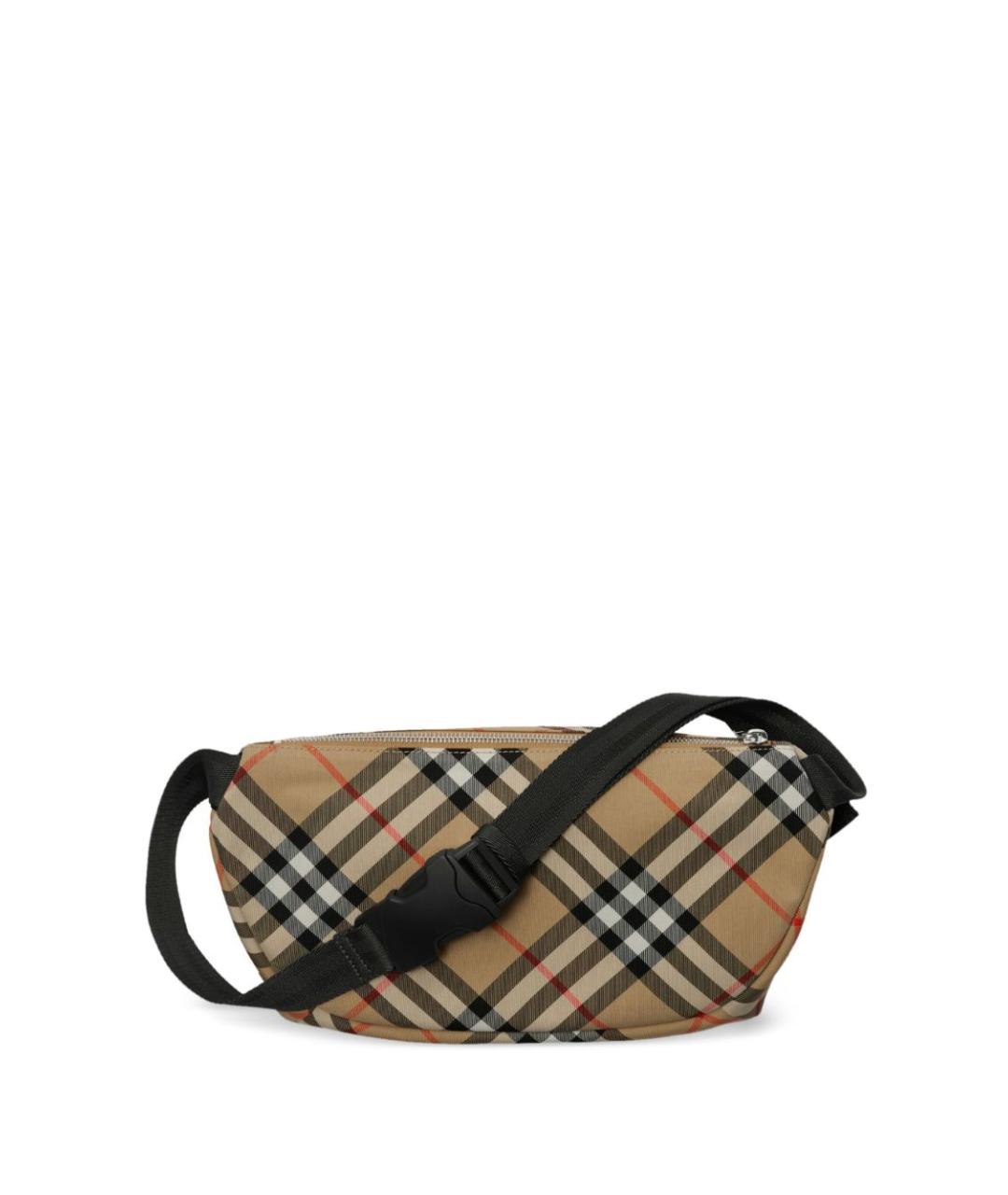 BURBERRY Бежевая синтетическая поясная сумка, фото 2