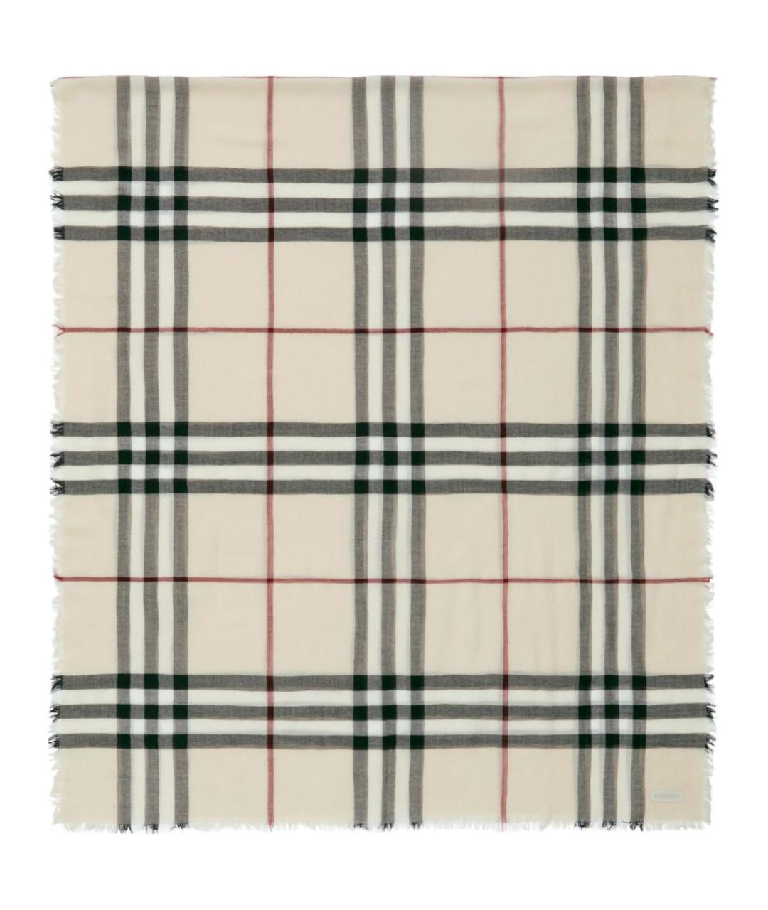 BURBERRY Бежевый шерстяной шарф, фото 1