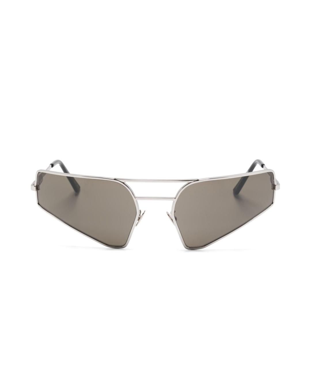 RICK OWENS Серебряные металлические солнцезащитные очки, фото 1