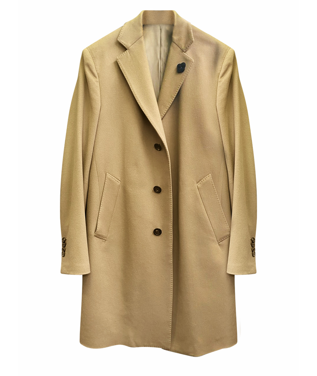 LARDINI Горчичное шерстяное пальто, фото 1