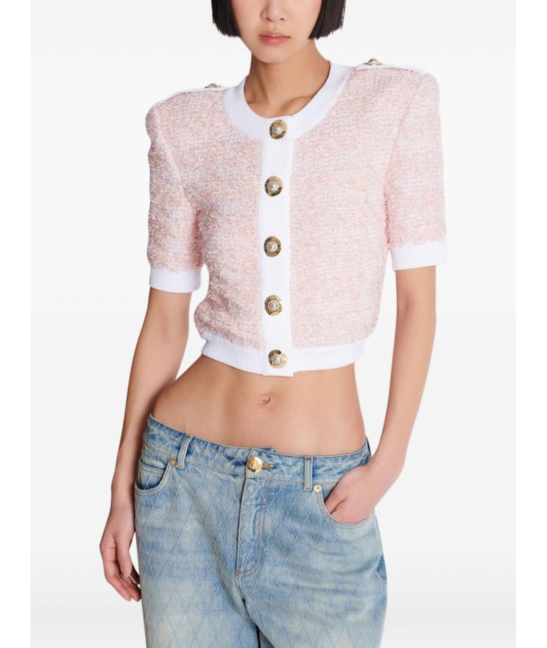 BALMAIN Розовый твидовый кардиган, фото 7