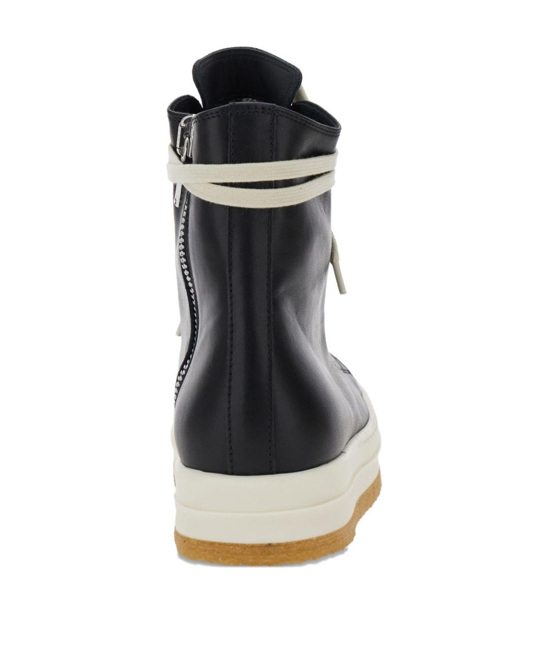 RICK OWENS Черные кожаные кеды, фото 2
