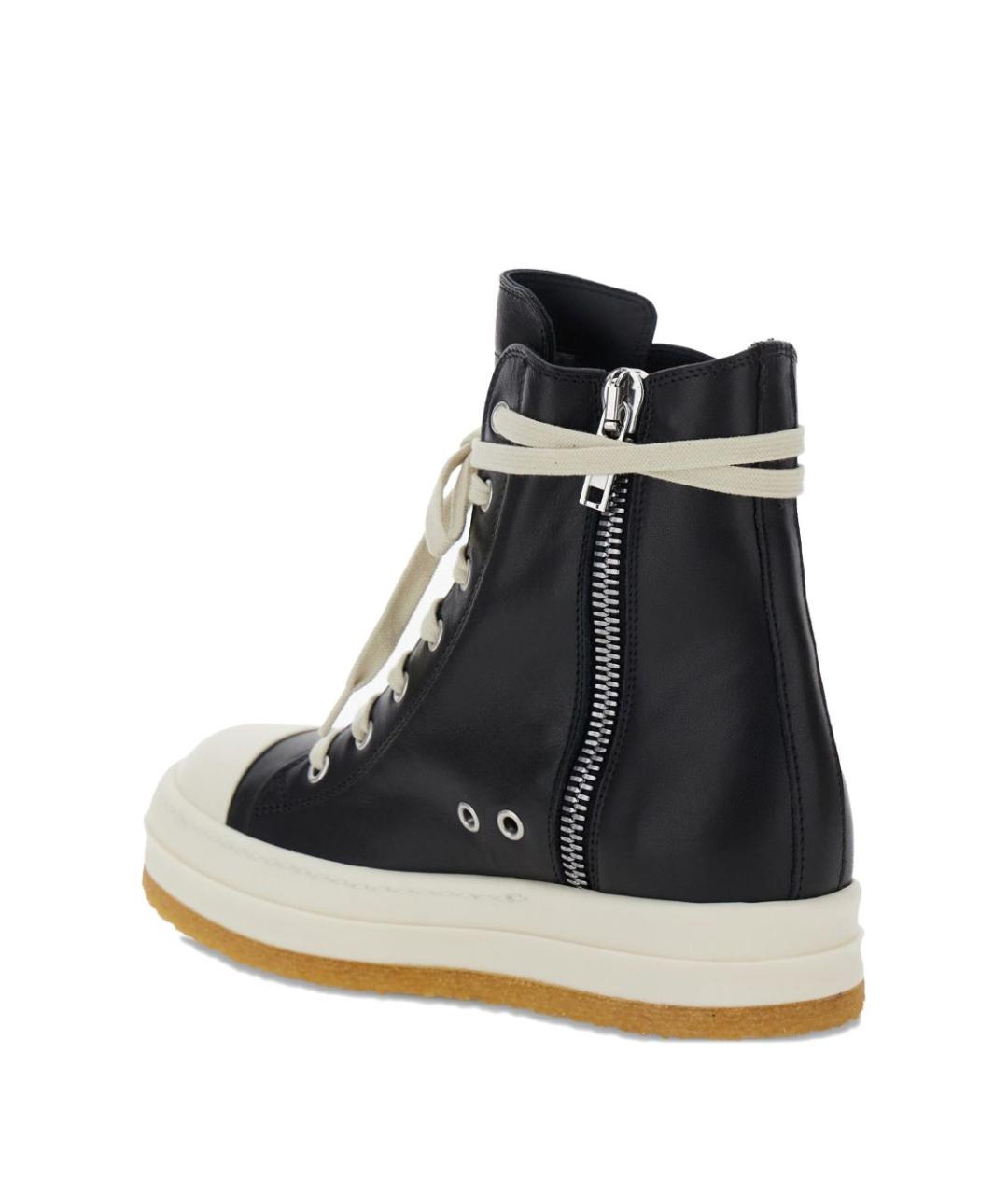 RICK OWENS Черные кожаные кеды, фото 4