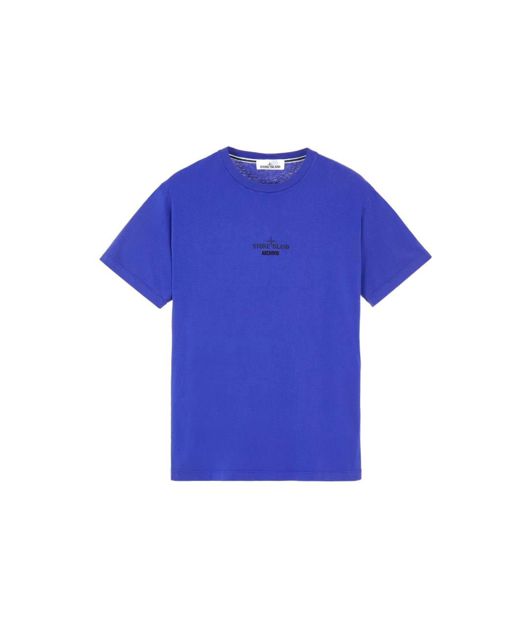 STONE ISLAND Синяя хлопковая футболка, фото 1
