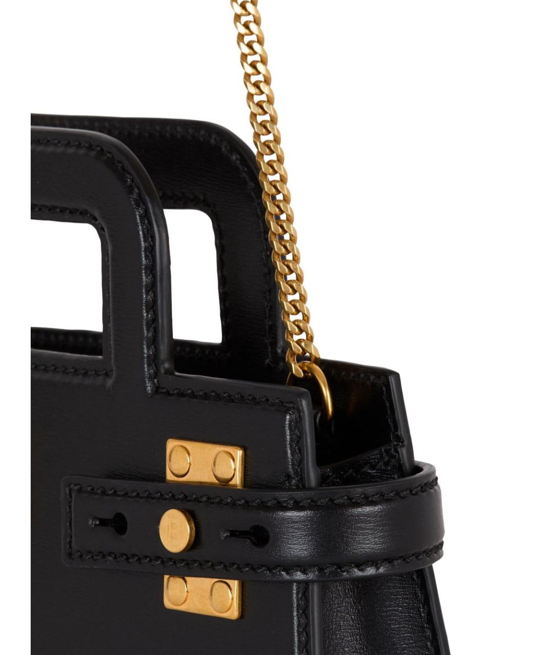BALMAIN Черная кожаная сумка тоут, фото 6