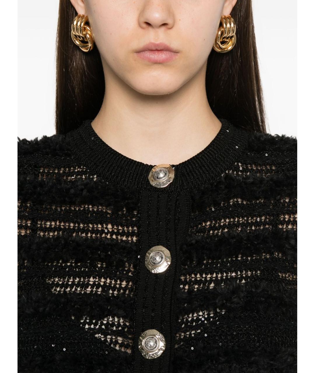 BALMAIN Черный вискозный кардиган, фото 2