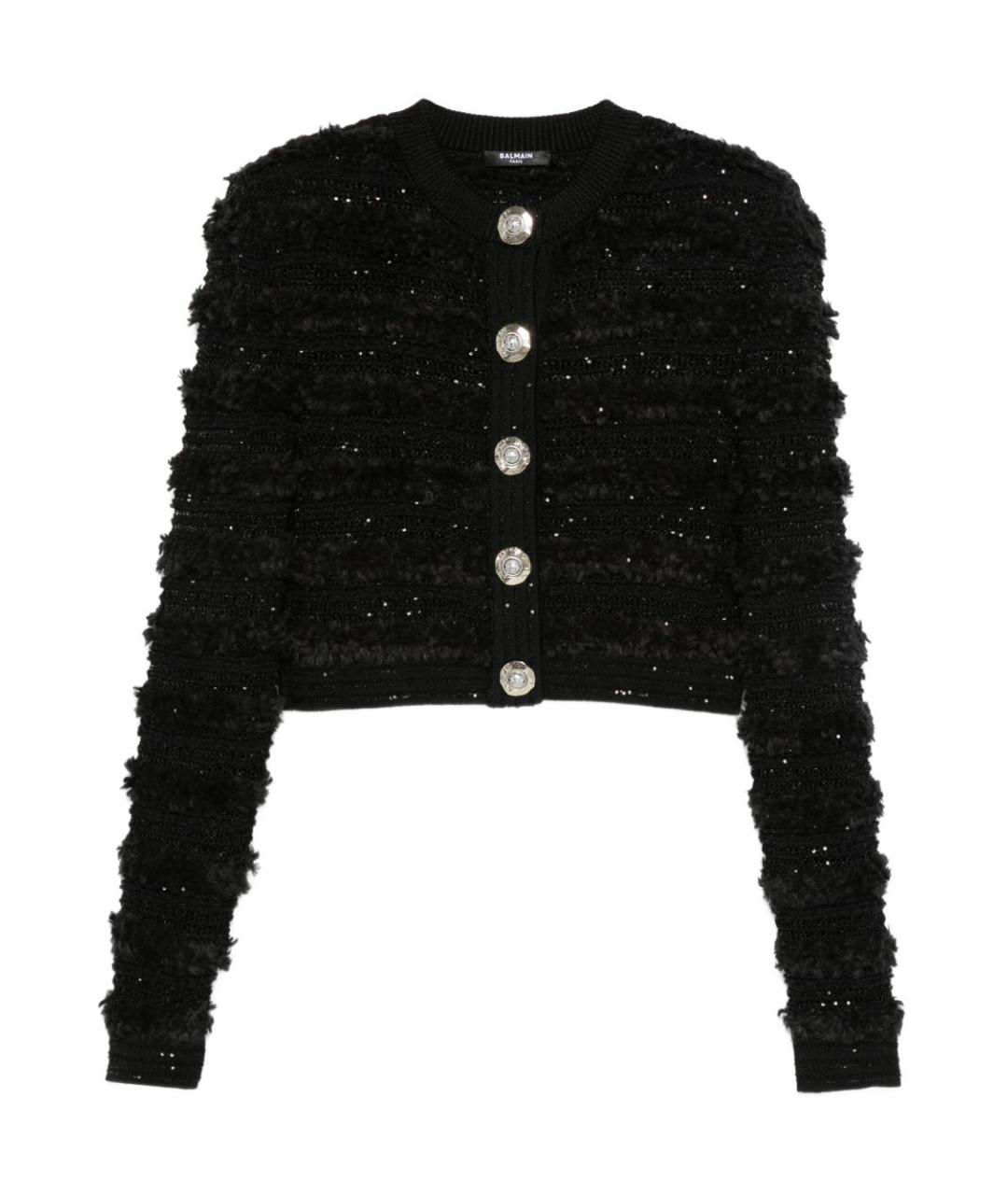 BALMAIN Черный вискозный кардиган, фото 1