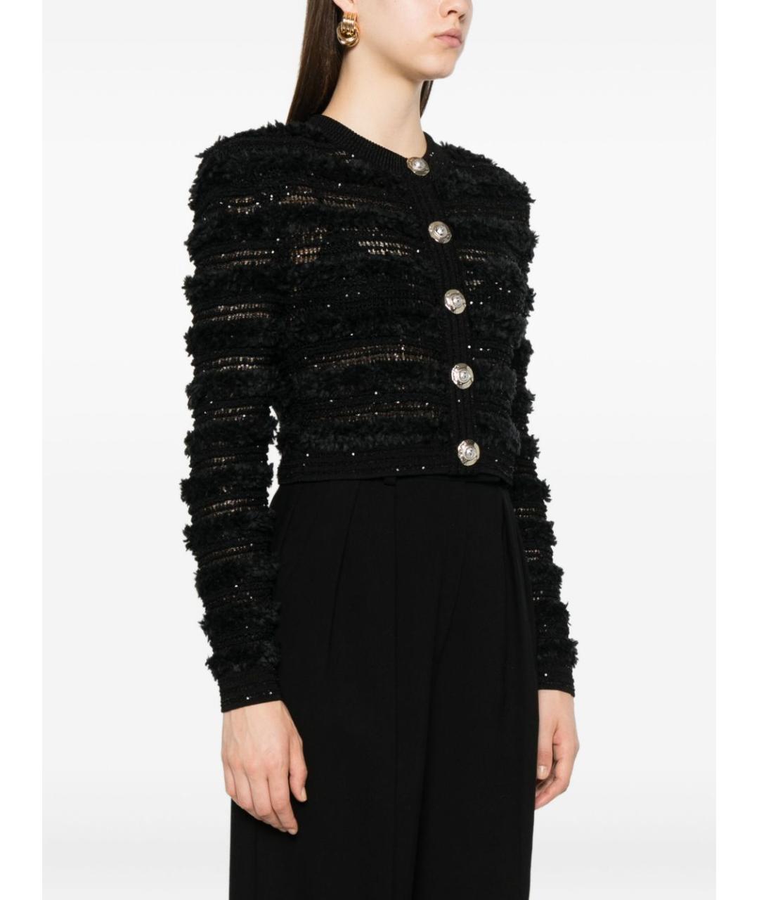 BALMAIN Черный вискозный кардиган, фото 3