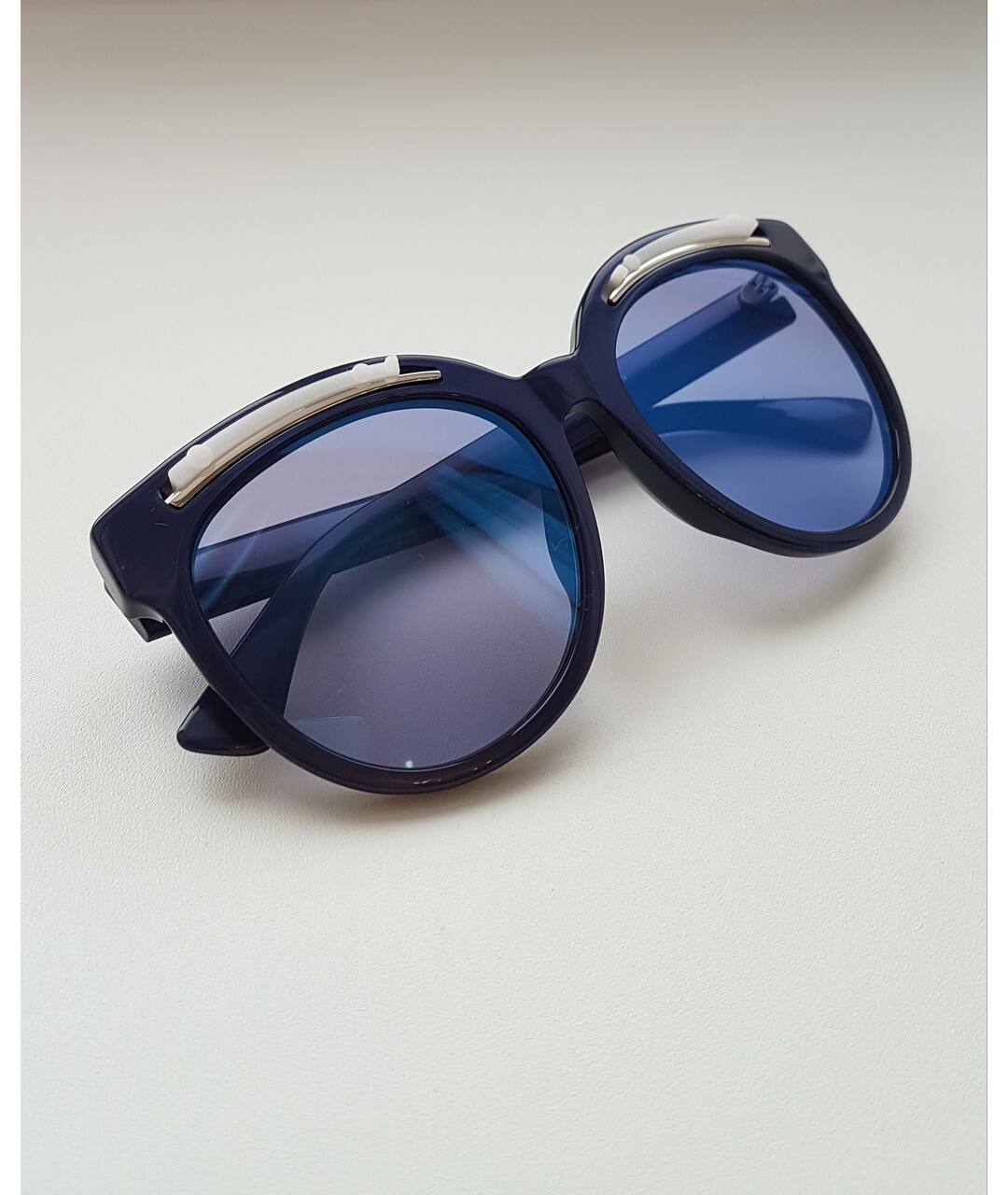 MOSCHINO Синие пластиковые солнцезащитные очки, фото 3
