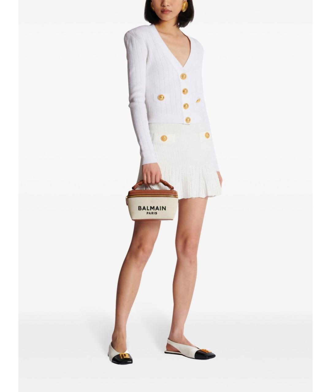 BALMAIN Бежевая жаккардовая сумка тоут, фото 4
