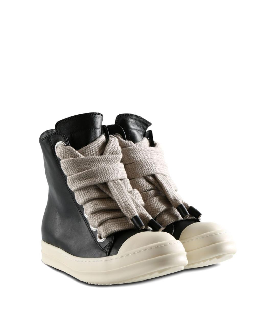 RICK OWENS Черные кожаные кеды, фото 2
