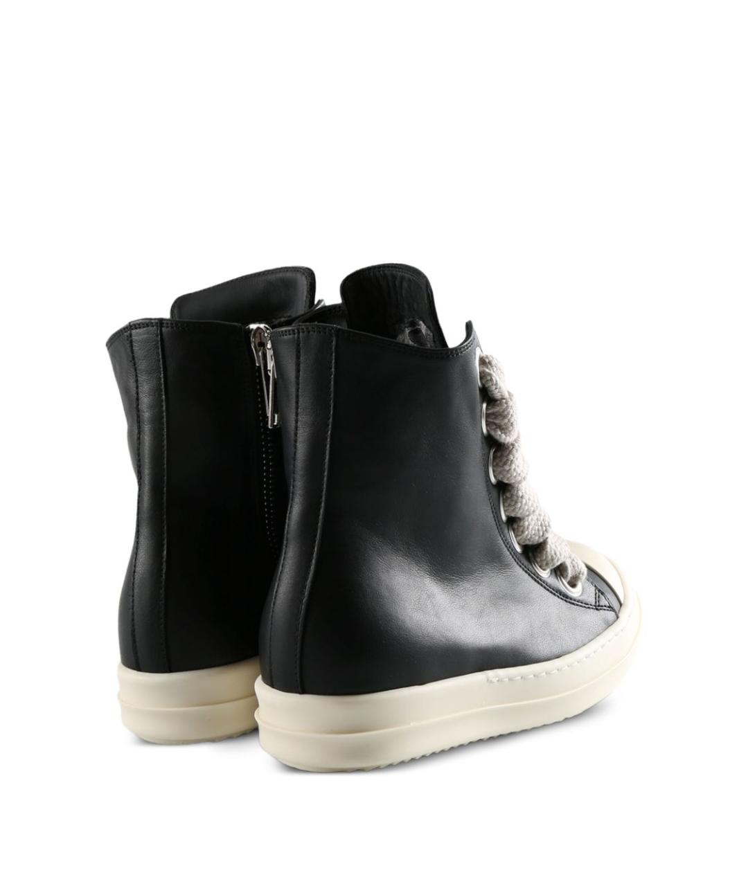 RICK OWENS Черные кожаные кеды, фото 3