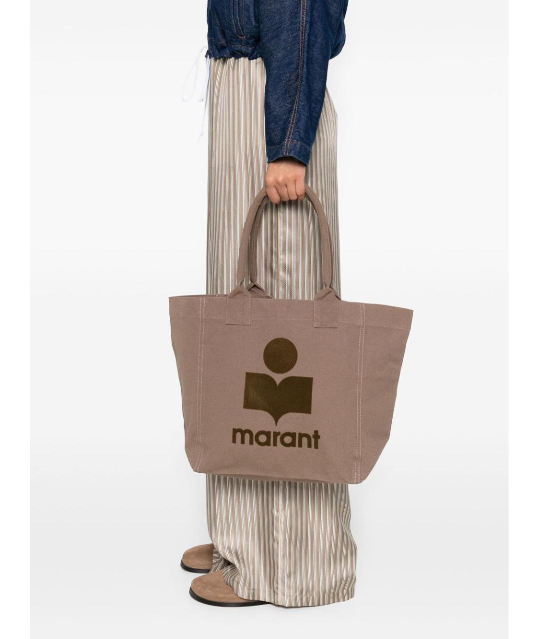 ISABEL MARANT Хаки хлопковая сумка тоут, фото 5