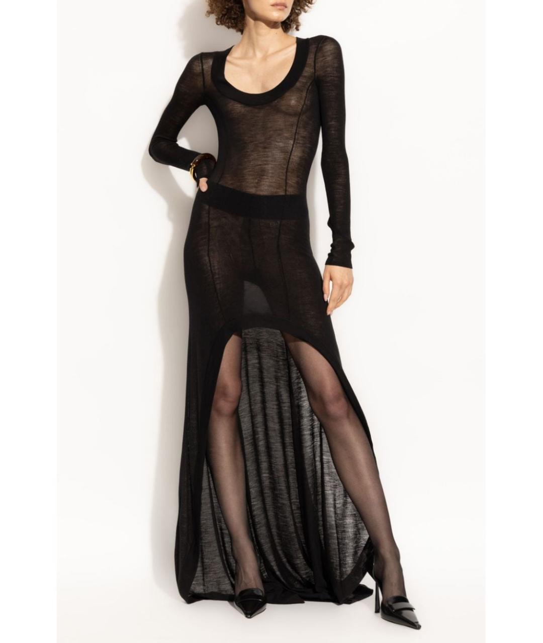 SAINT LAURENT Черное шерстяное платье, фото 4