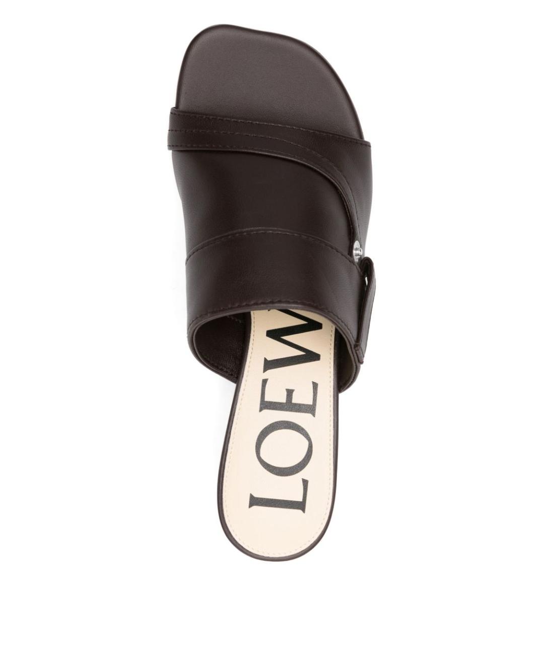 LOEWE Коричневые кожаные мюли, фото 3