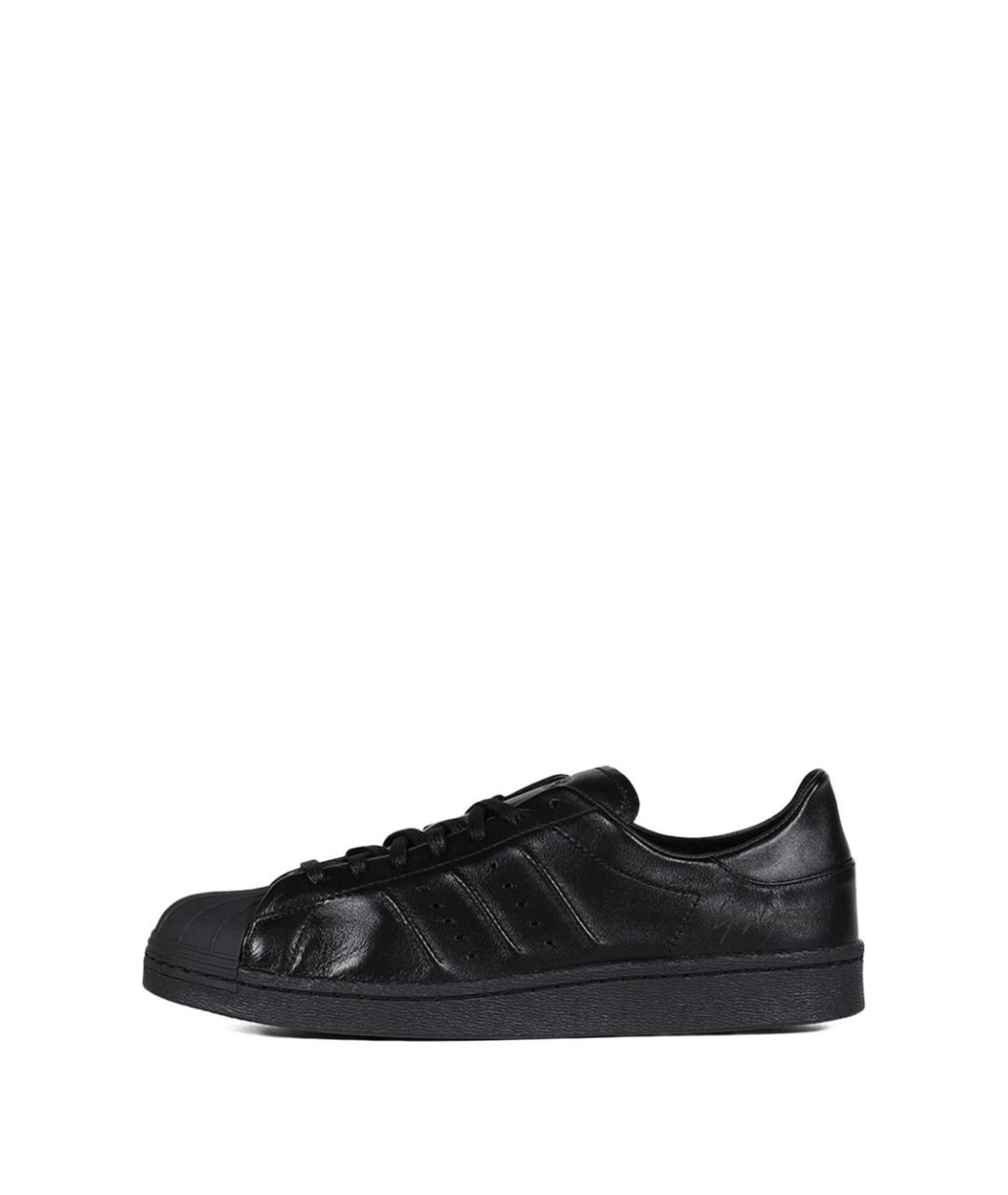 Y-3 Черные кожаные низкие кроссовки / кеды, фото 3