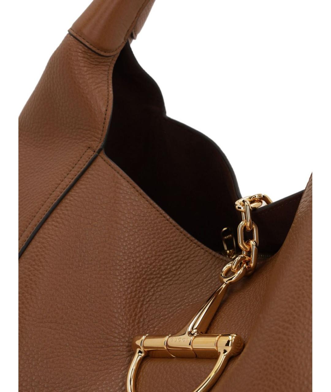 GUCCI Коричневая кожаная сумка через плечо, фото 2