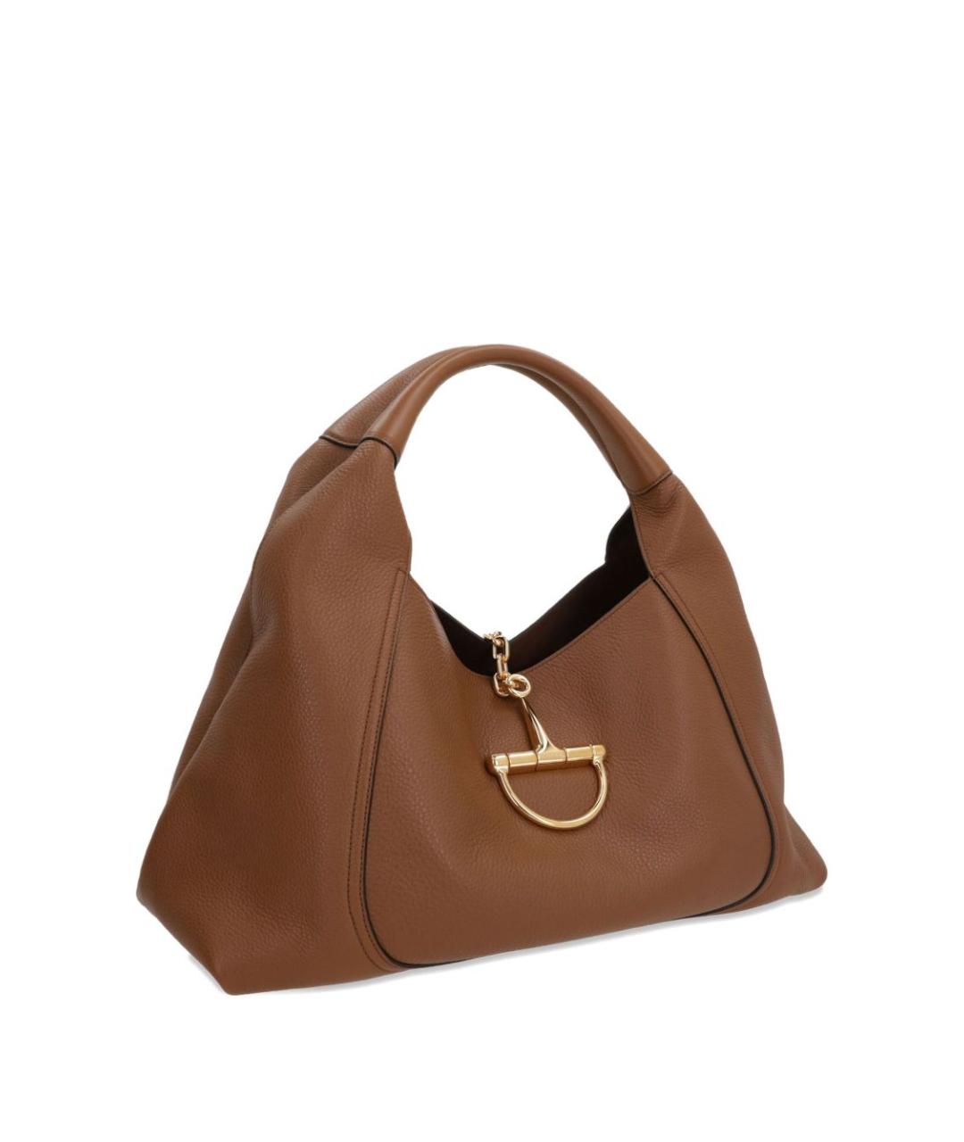 GUCCI Коричневая кожаная сумка через плечо, фото 3