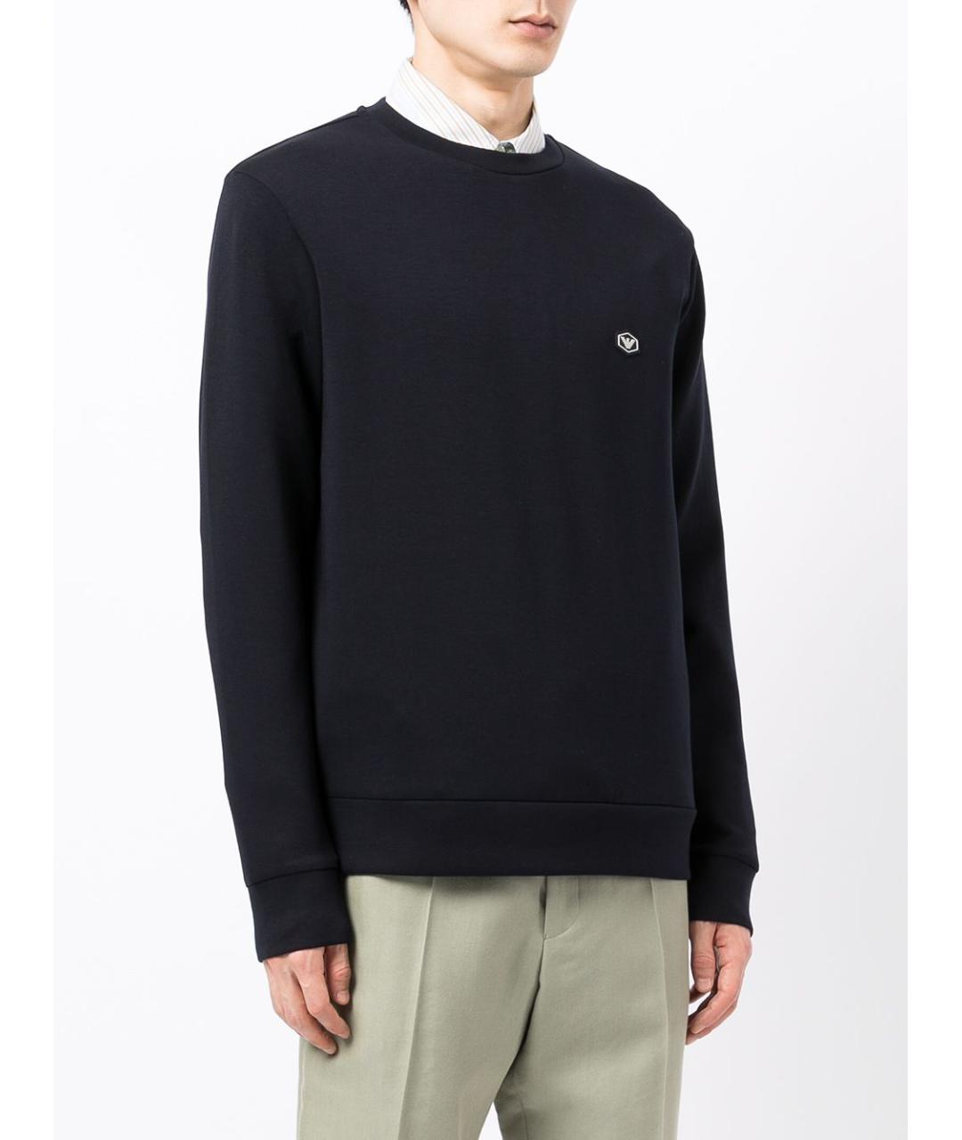 EMPORIO ARMANI Синий хлопковый джемпер / свитер, фото 4