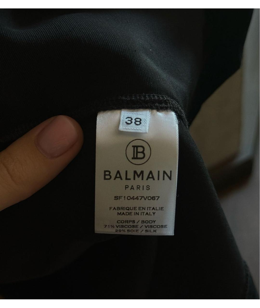 BALMAIN Черная бархатная блузы, фото 5