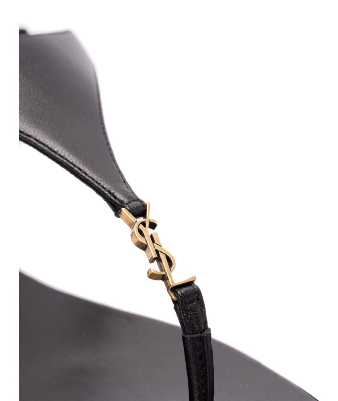 SAINT LAURENT Черные кожаные сандалии, фото 5