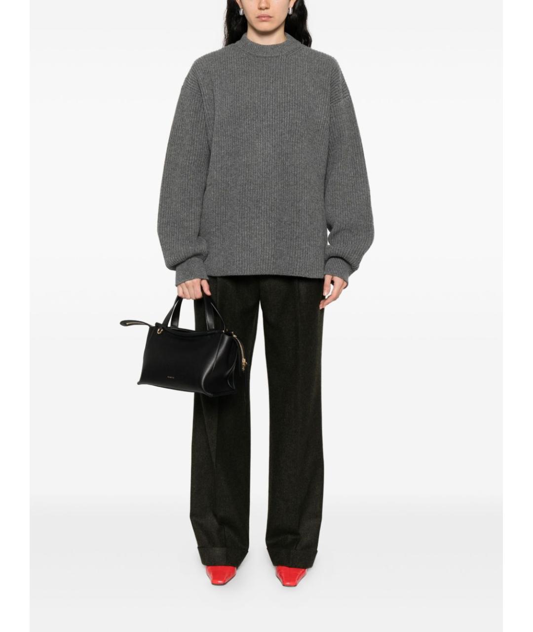 JIL SANDER Серый шерстяной джемпер / свитер, фото 4