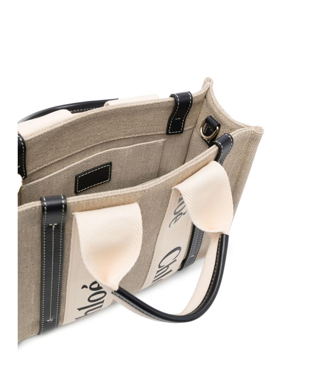 CHLOE Бежевая тканевая сумка тоут, фото 3